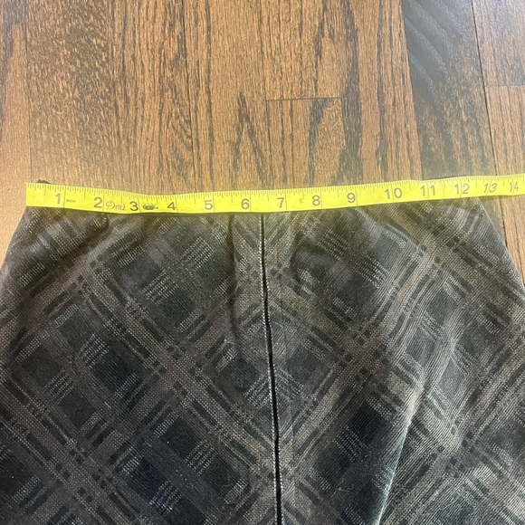 VTG Free People Ruffled Midi Skirt Sz 4 Dark Gray/ Black Plaid - Picture 5 of 6